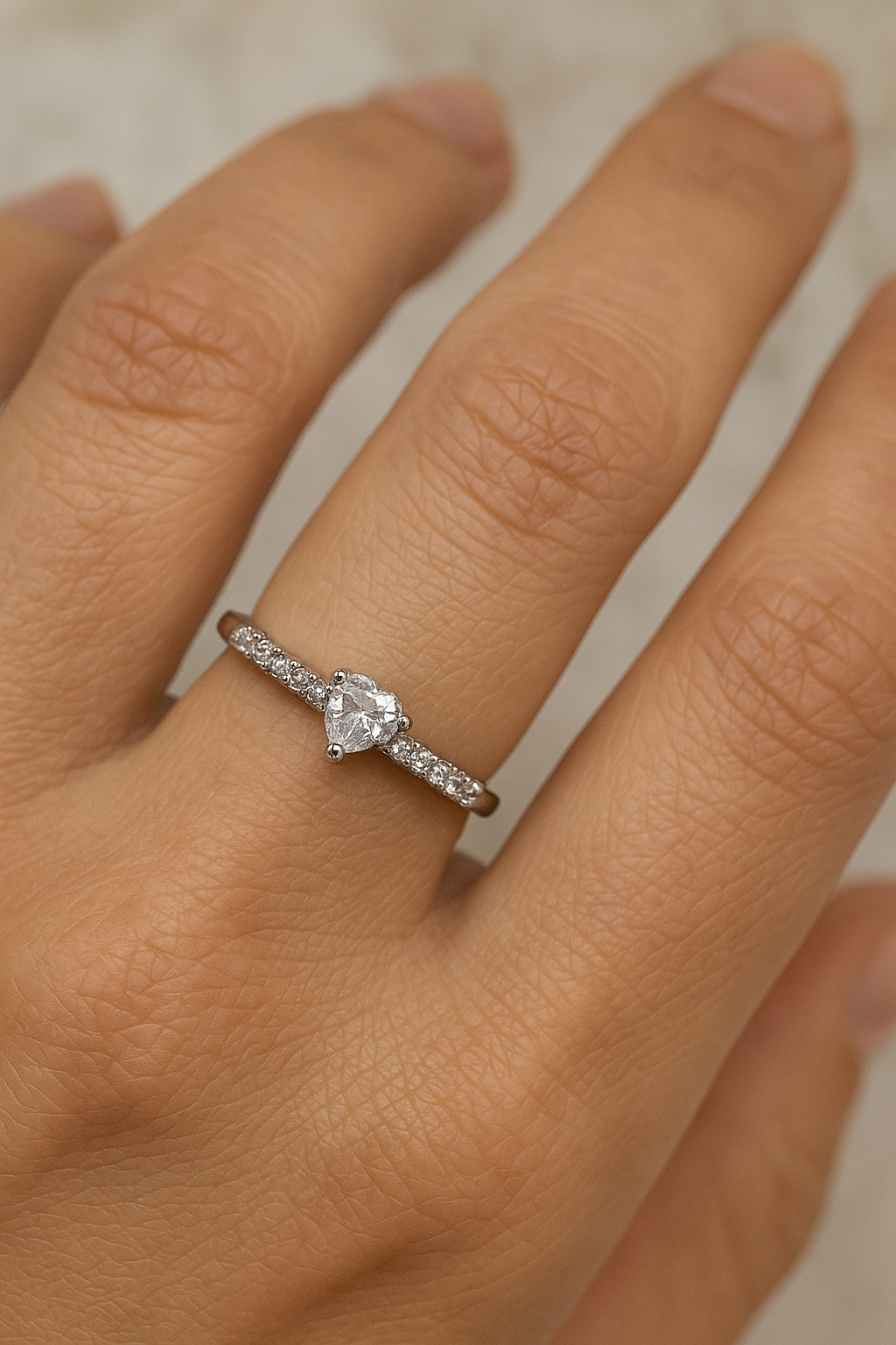 Sparkling Heart Ring
