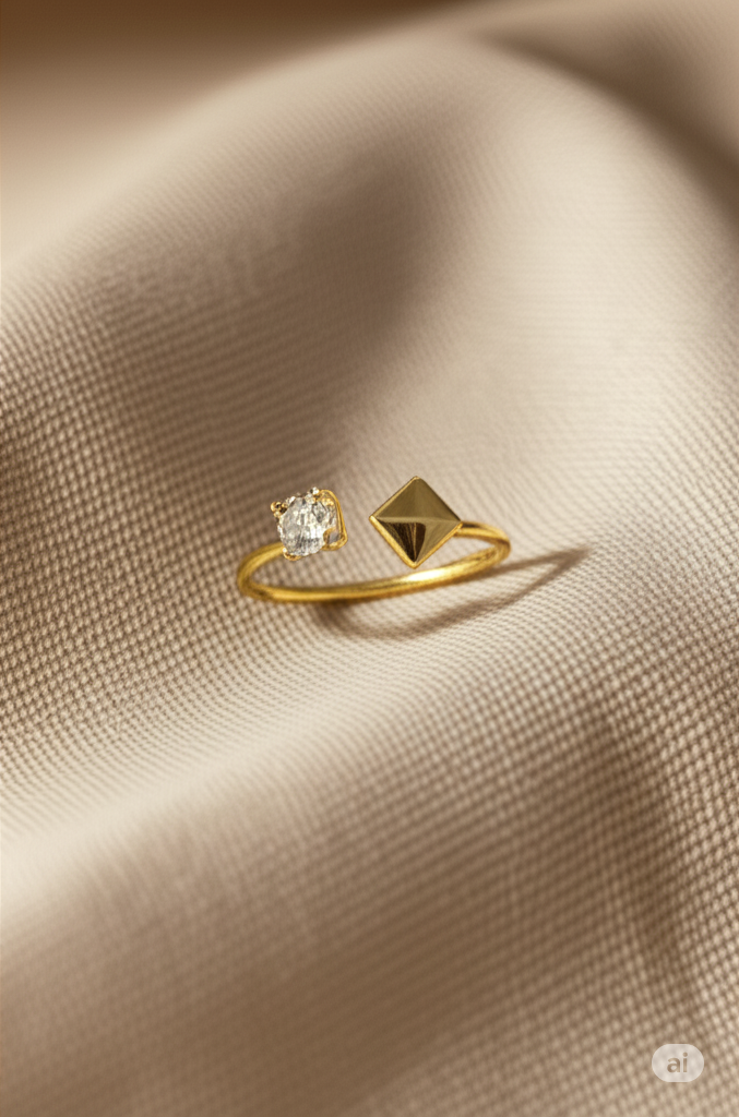 Golden Baguette Duo Ring
