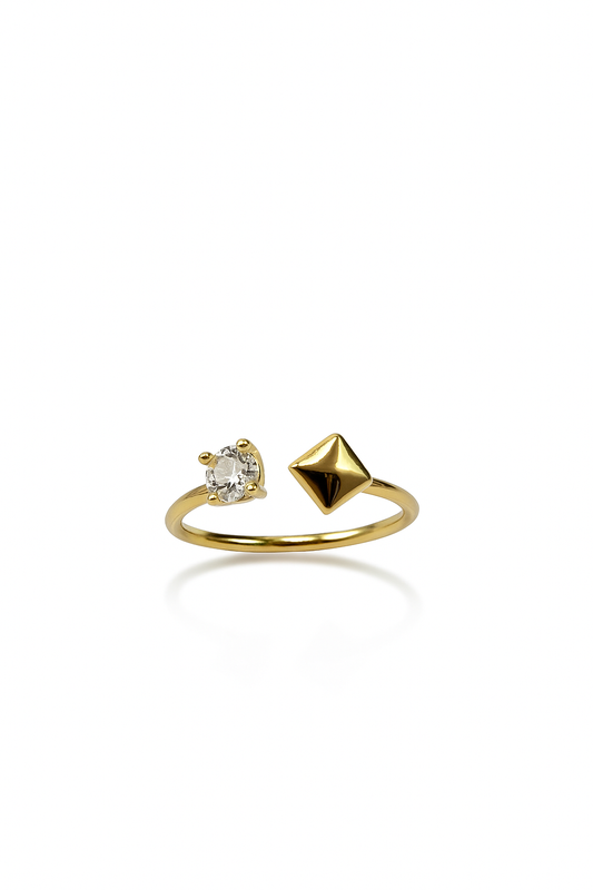 Golden Baguette Duo Ring