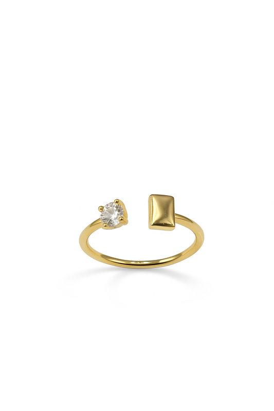 Golden Cushion Duo Ring