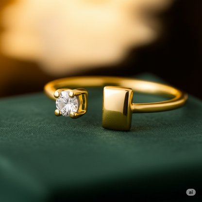 Golden Cushion Duo Ring