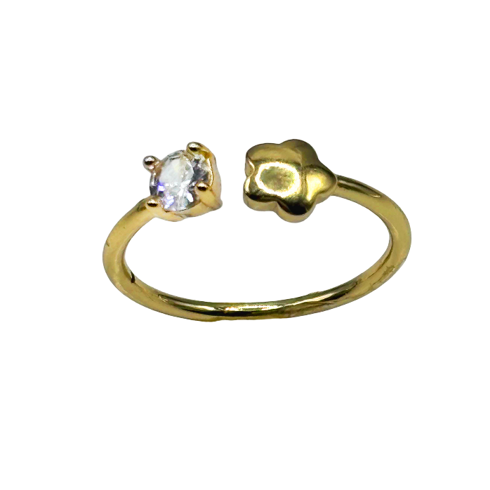 Women’s ring with round crystal centerpiece – bold and elegant styling