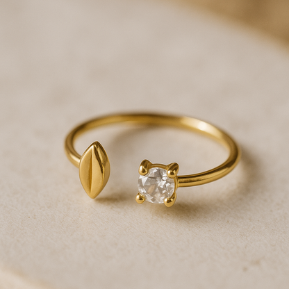 Golden Leaf Spark Ring