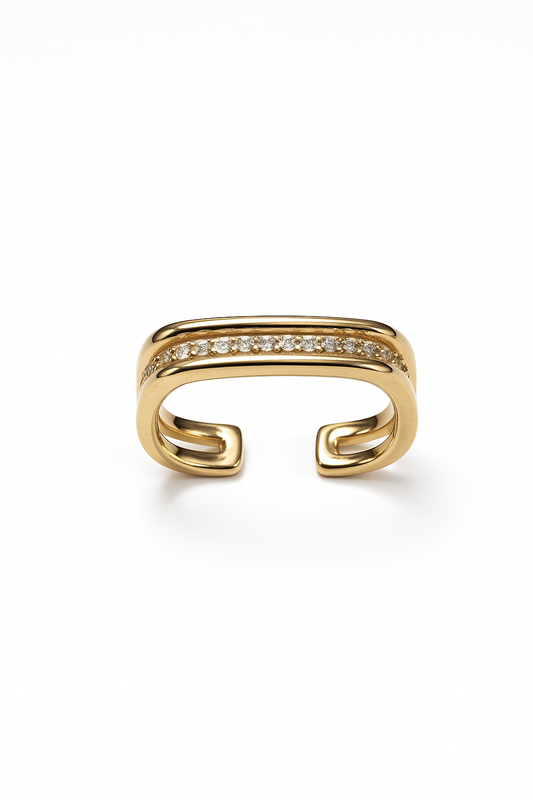 Double Sparkle Line Ring