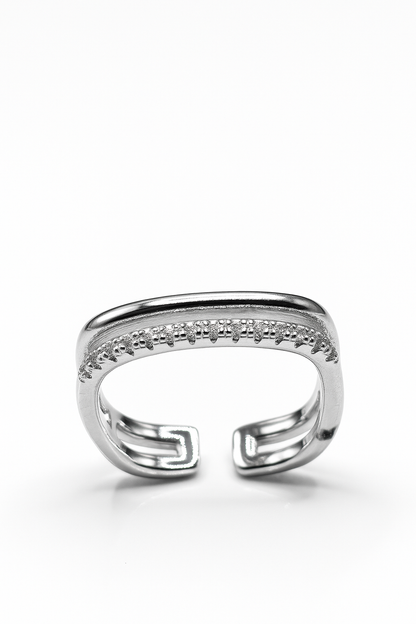 Double Sparkle Line Ring