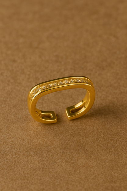 Double Sparkle Line Ring