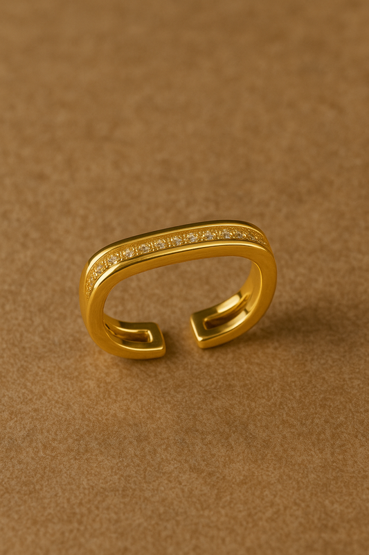 Double Sparkle Line Ring