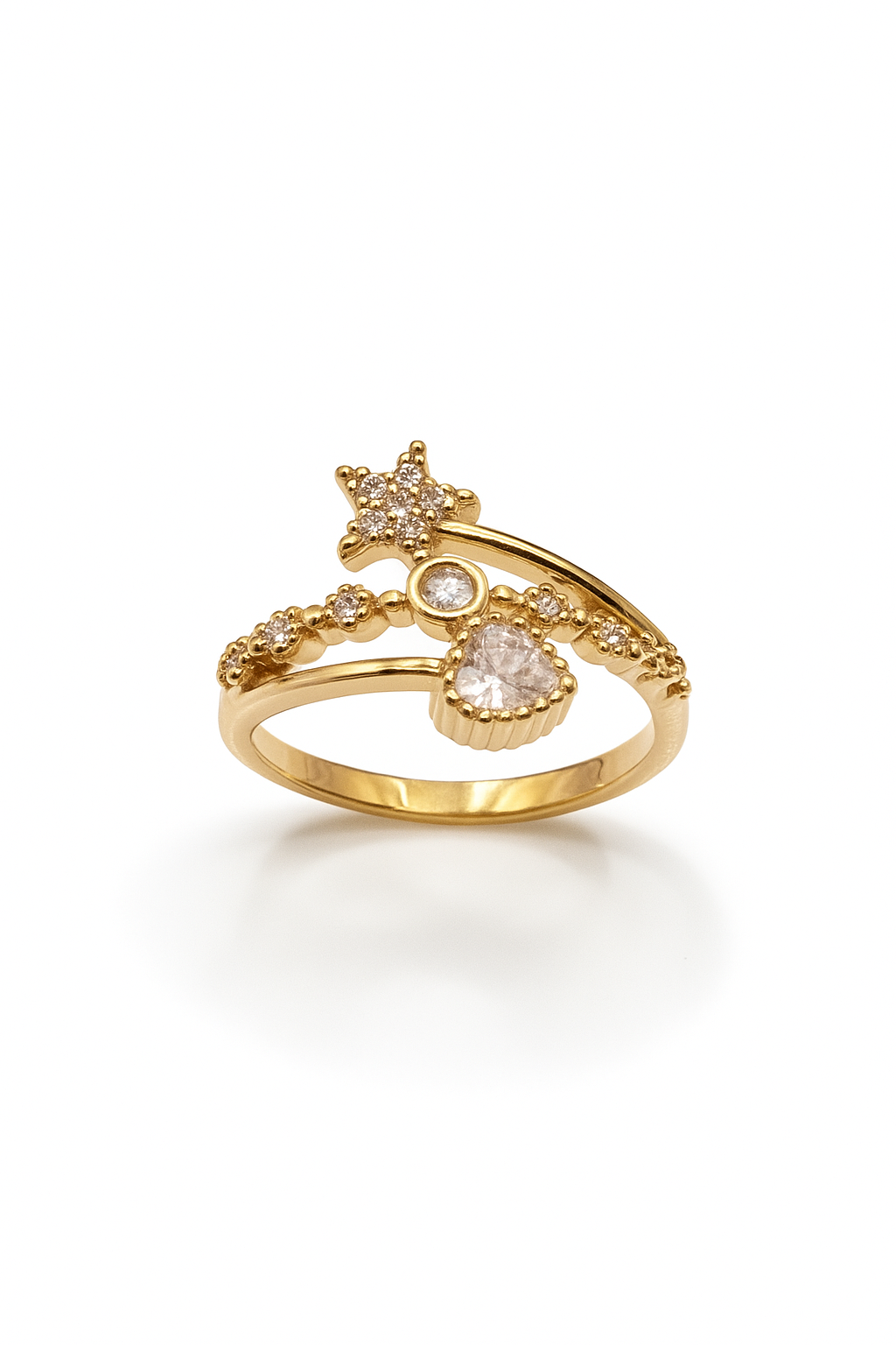 Starry Heart Trio Ring