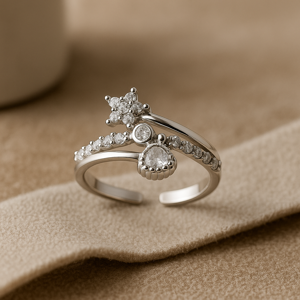 Starry Heart Trio Ring