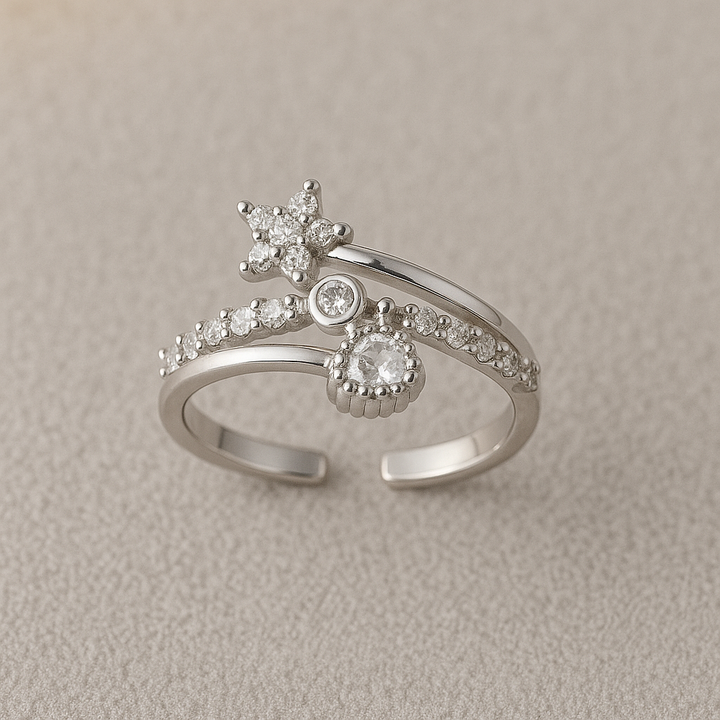 Starry Heart Trio Ring