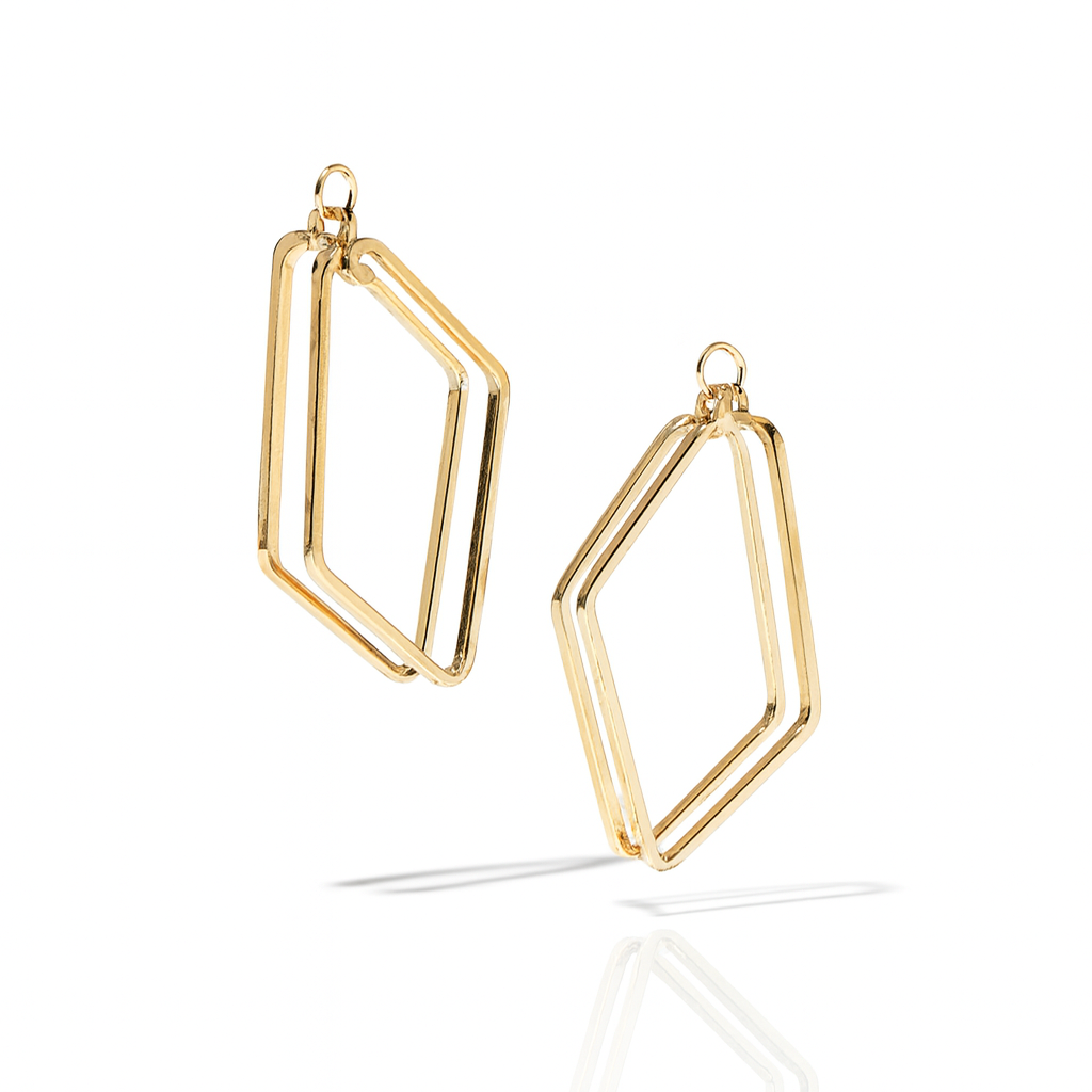 Gold Square Hoops