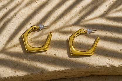 Faceted Hoop Earrings