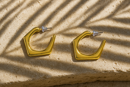 Faceted Hoop Earrings