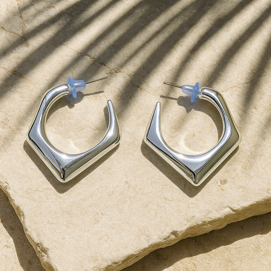 Faceted Hoop Earrings