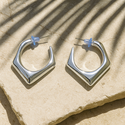Faceted Hoop Earrings