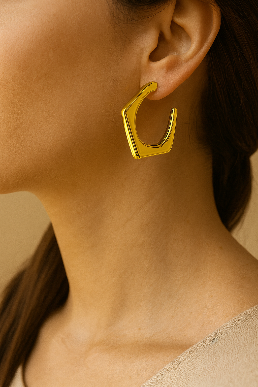 Faceted Hoop Earrings