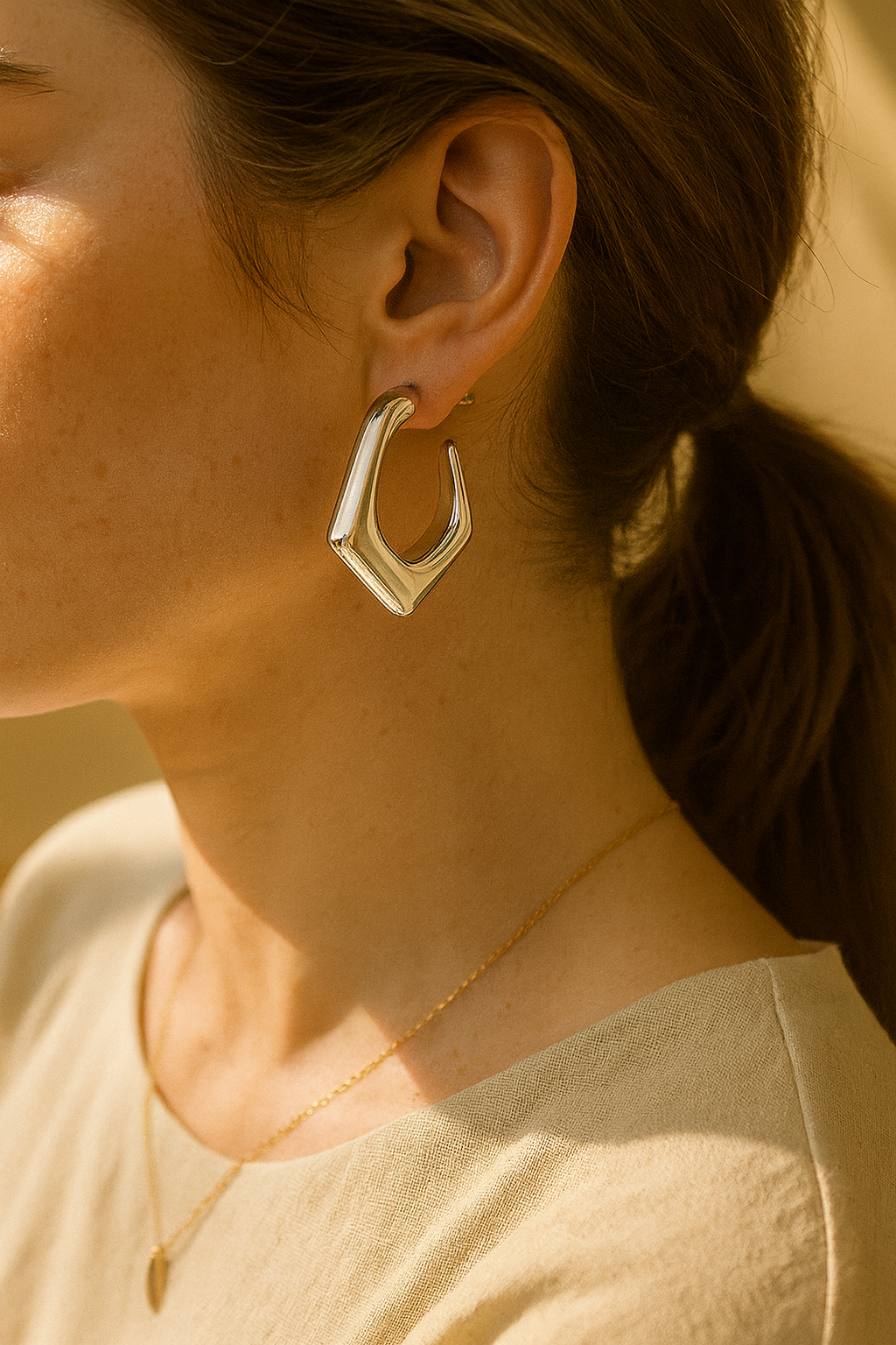 Faceted Hoop Earrings