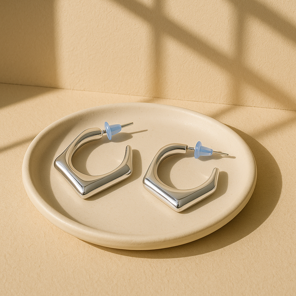 Faceted Hoop Earrings