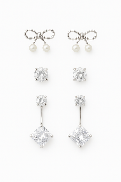 Bow & Drop Earring Set