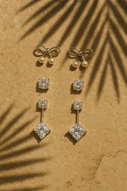 Bow & Drop Earring Set