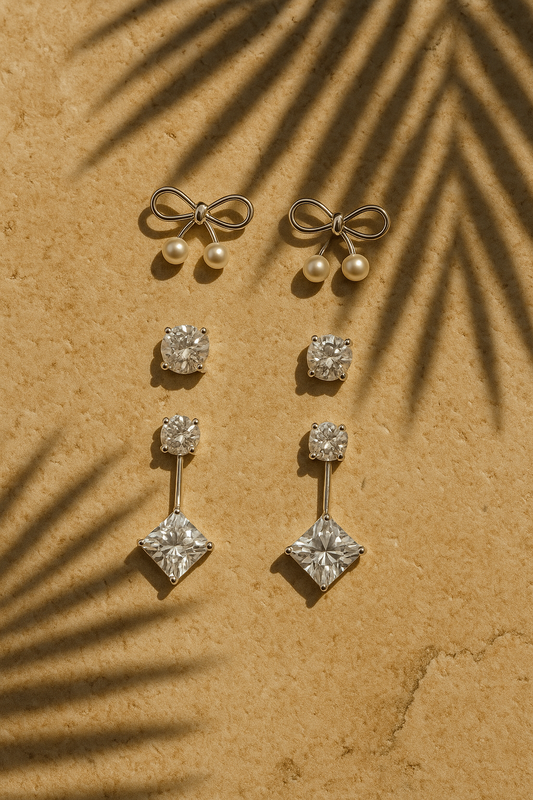 Bow & Drop Earring Set