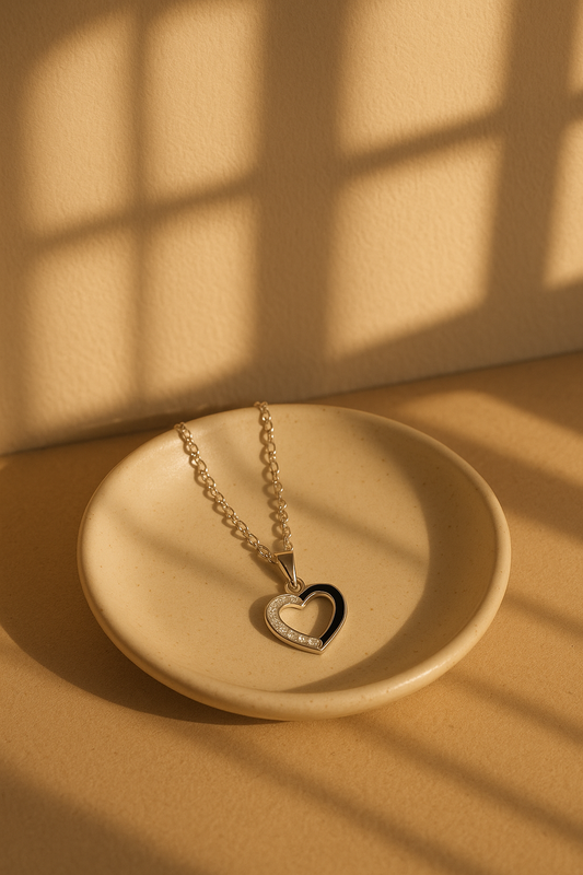 Half & Half Heart Necklace