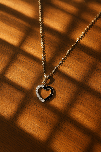 Half & Half Heart Necklace