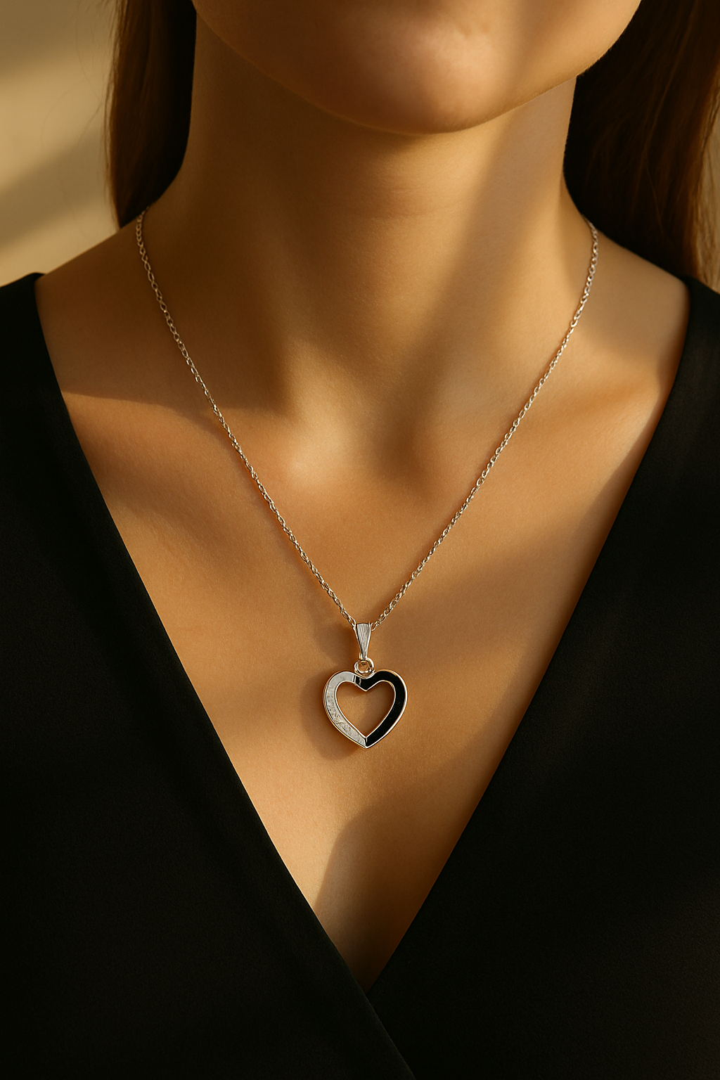 Half & Half Heart Necklace