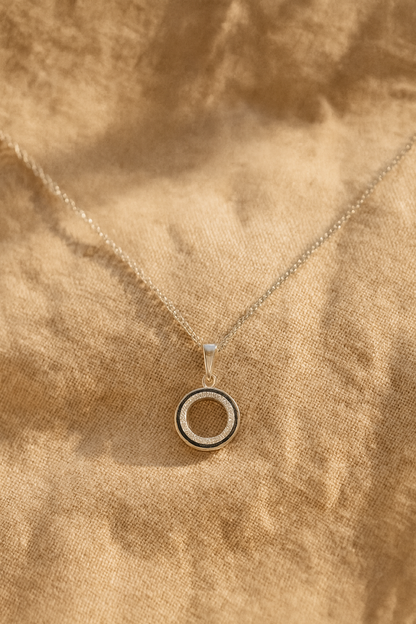 Black & White Circle Necklace