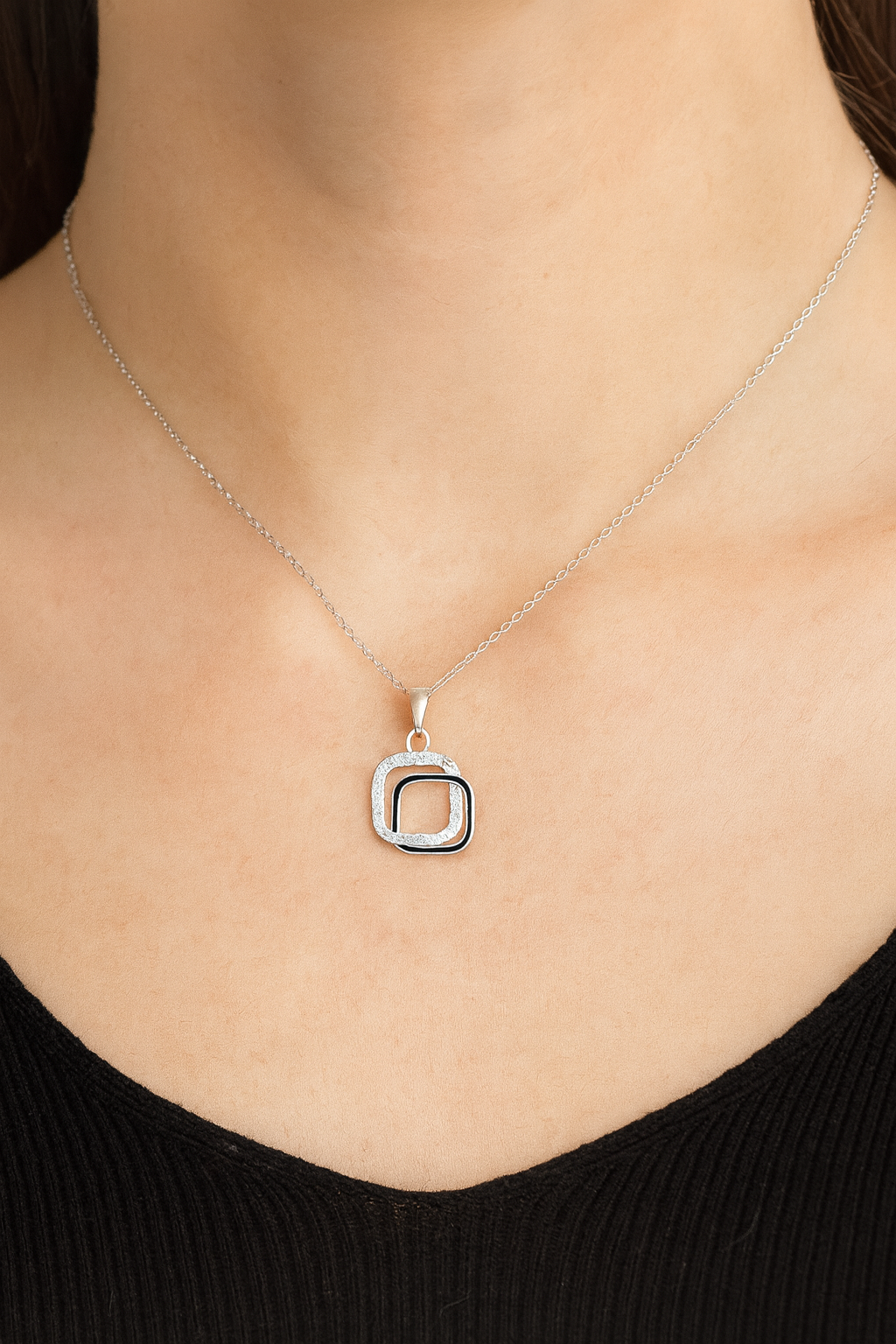 Twin Square Necklace