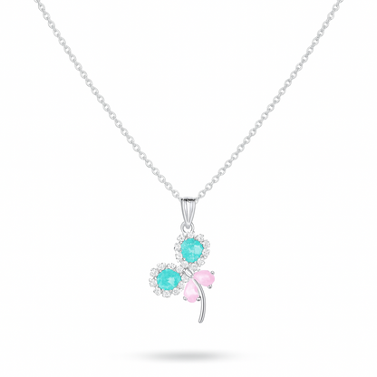 Pink & Mint Butterfly Necklace