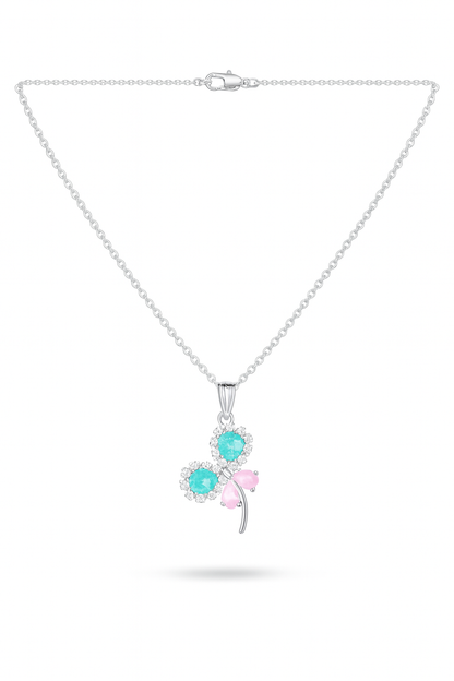 Pink & Mint Butterfly Necklace