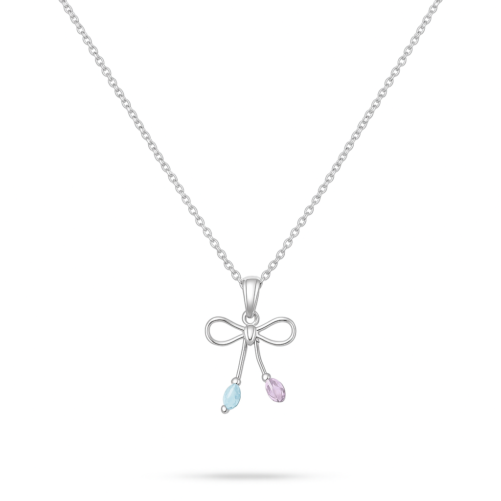 Cotton Candy Bow Necklace