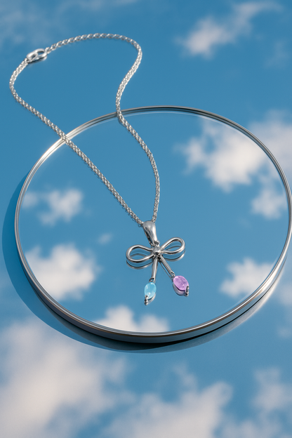 Cotton Candy Bow Necklace