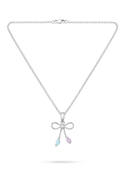 Cotton Candy Bow Necklace