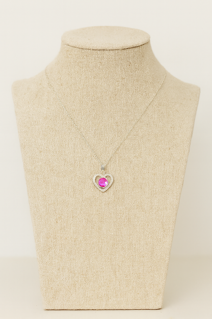 Pink Heartstone Necklace