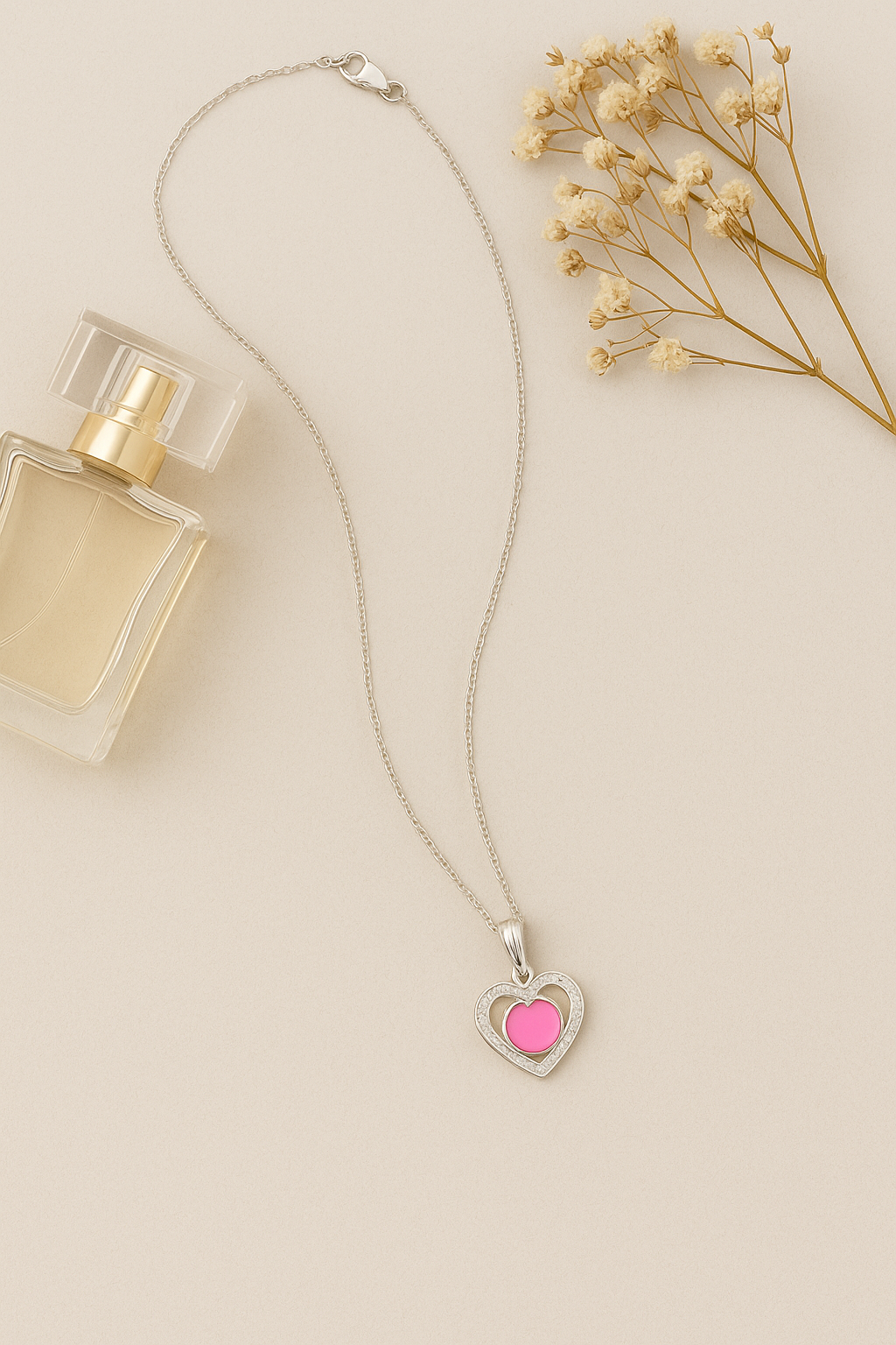 Pink Heartstone Necklace