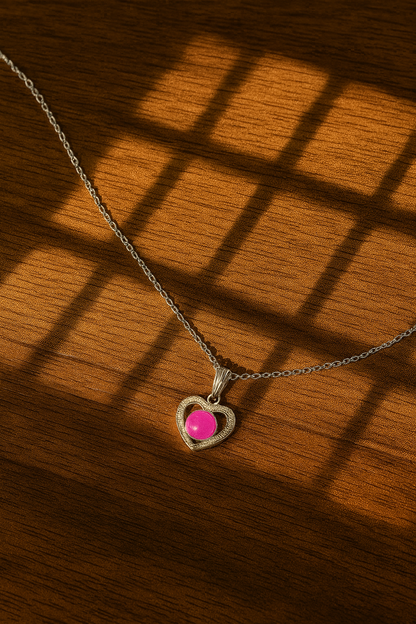 Pink Heartstone Necklace