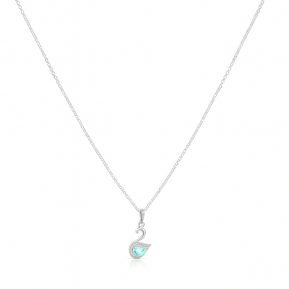 Aqua Swan Necklace