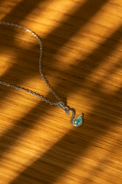 Aqua Swan Necklace