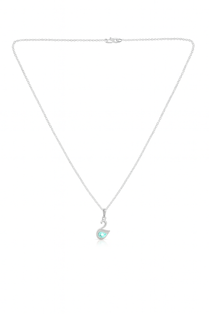 Aqua Swan Necklace