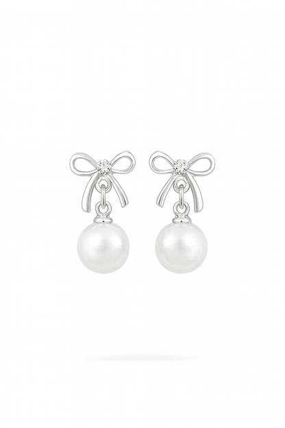 Classic Pearl Bow Earrings