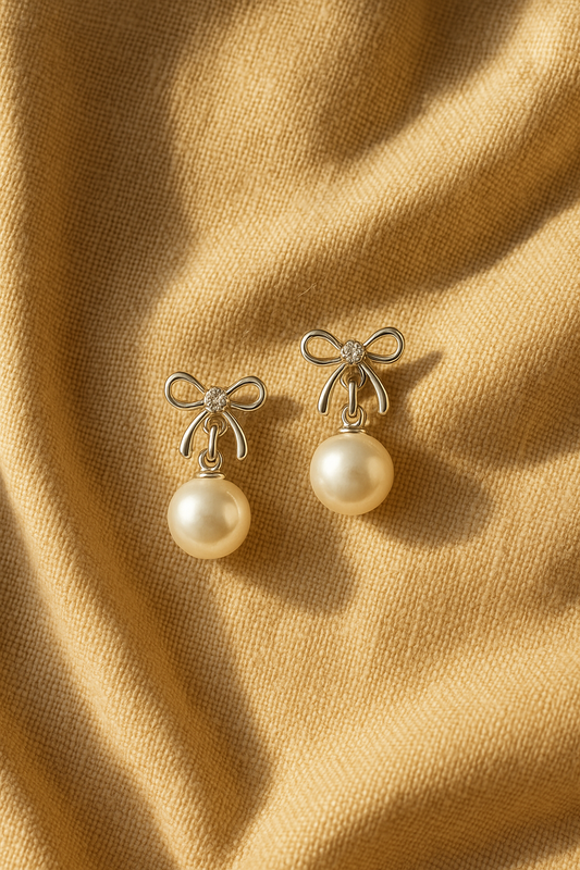 Classic Pearl Bow Earrings
