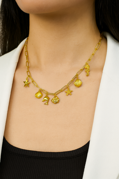 Aqua Charms Necklace