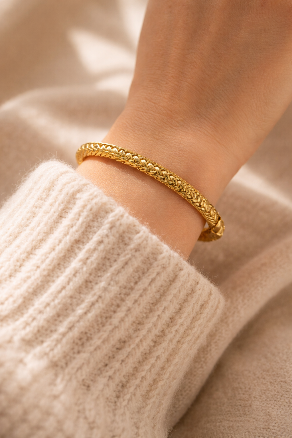 Royal Weave Gold Cuff Bracelet