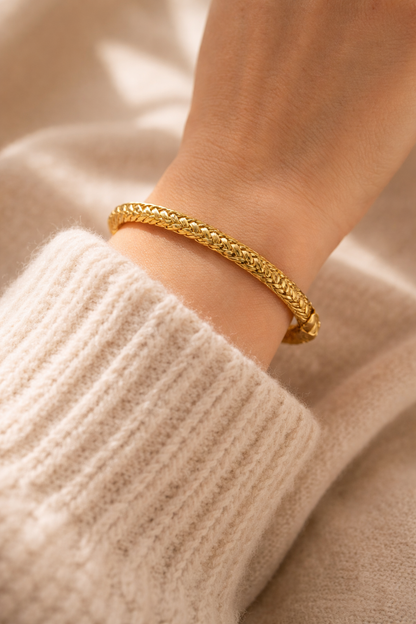 Royal Weave Gold Cuff Bracelet