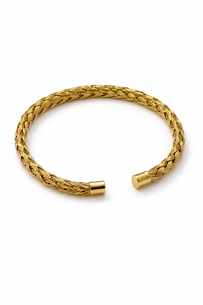 Royal Weave Gold Cuff Bracelet