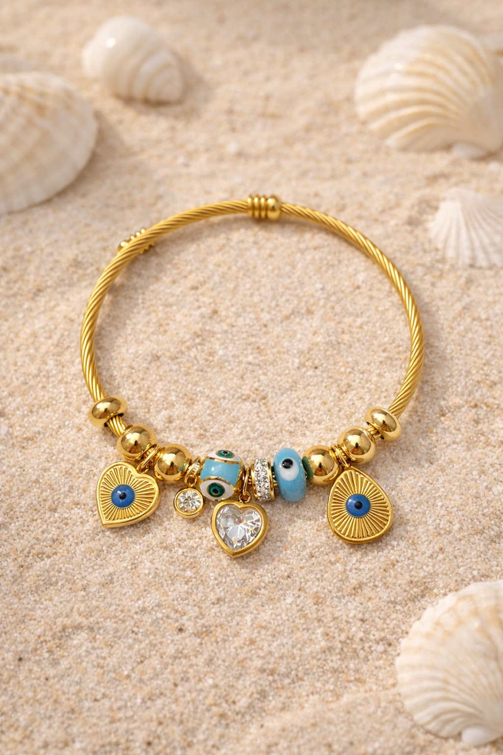 Evil Eye Charm Gold Bracelet