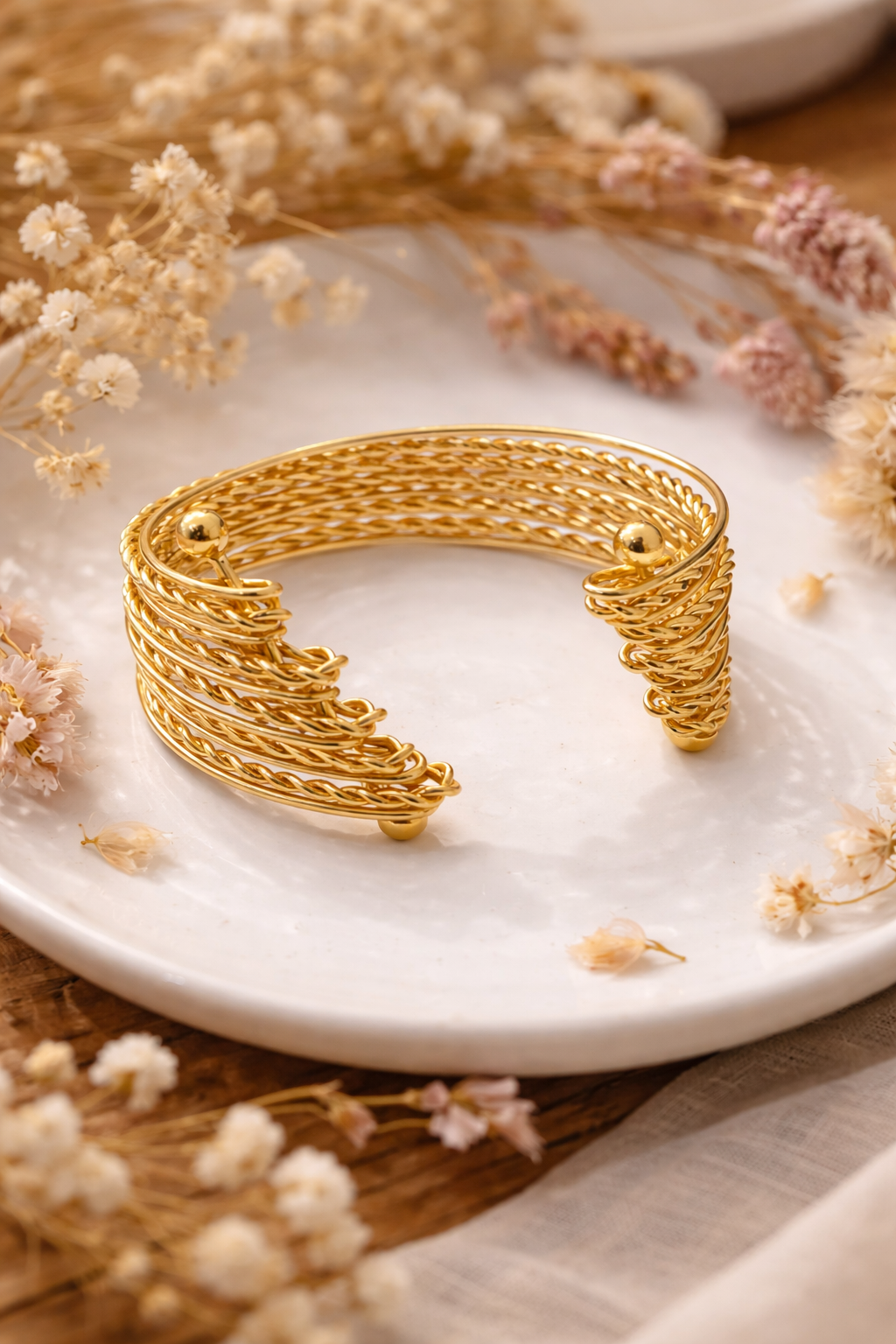 Blush Twist Layered Bracelet