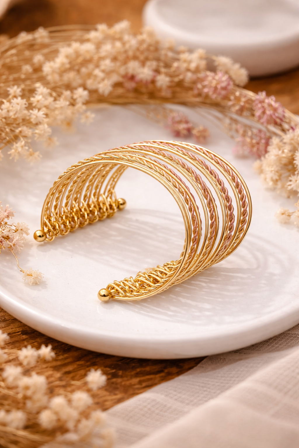Blush Twist Layered Bracelet